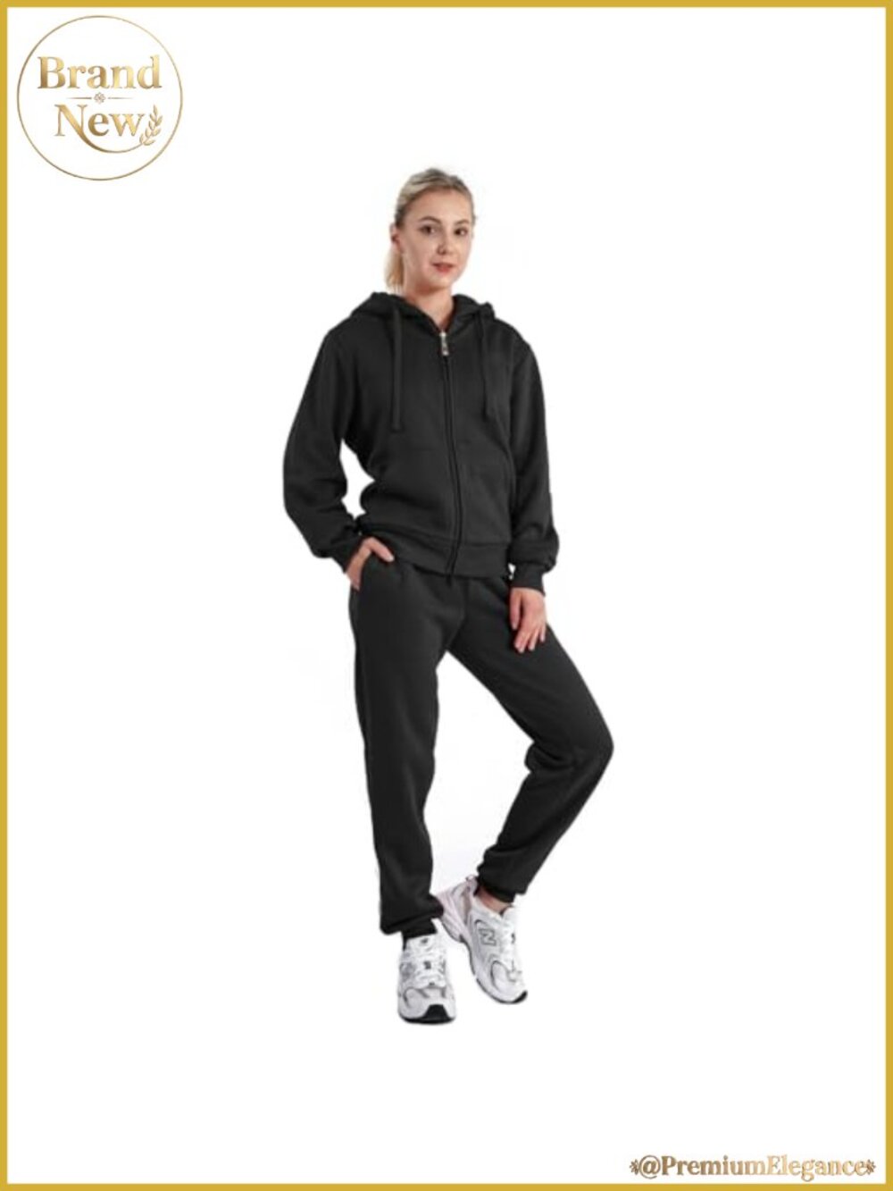 Sherpa Fleece 2-Piece Sweatsuit Zip Hoodie and Jogger Pants Set